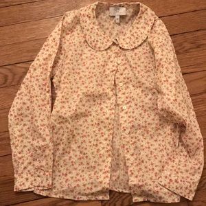 Girls size 10 button down floral print blouse